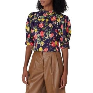 Marissa Webb • Puff Sleeve Floral Crop Top